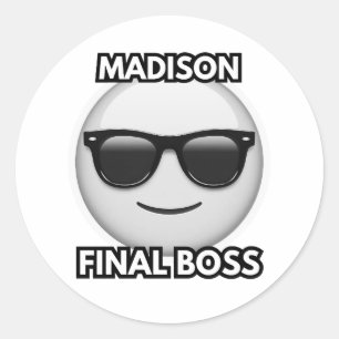 Redondo Madison Chefe Final Adesivo Emoji Legal