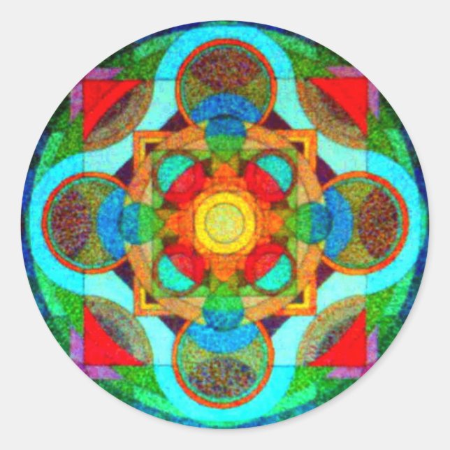 Redondo Mandala do adesivo energético positivo (Frente)