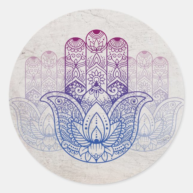 Redondo Mandala Henna | Adesivo circular clássico em lótus (Frente)