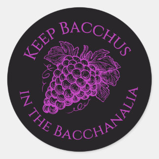 Redondo Mantenha Baco na adesivo de uvas da Bacanal