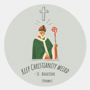 Redondo Mantenha o adesivo estranho do cristianismo