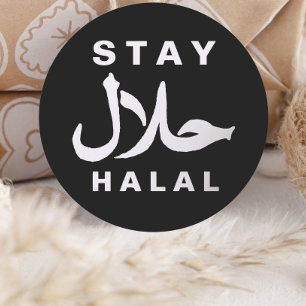 Redondo Mantenha o adesivo halal