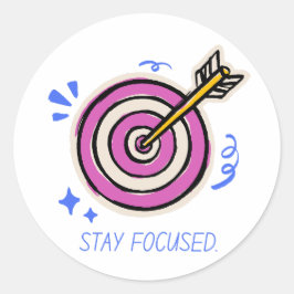 Redondo Mantenha-se focado - Adesivo Motivacional Mínimo