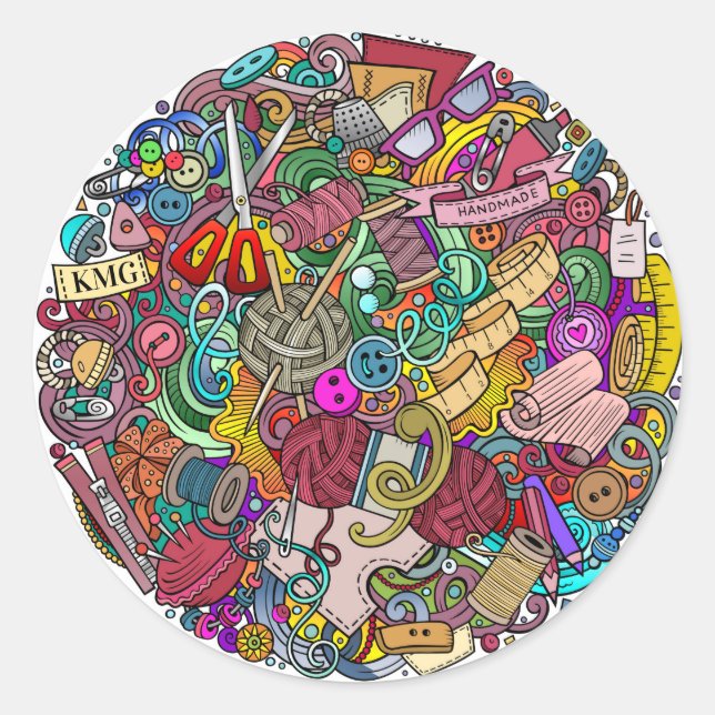 Redondo Mão Feita com o Adesivo de Amor (Frente)