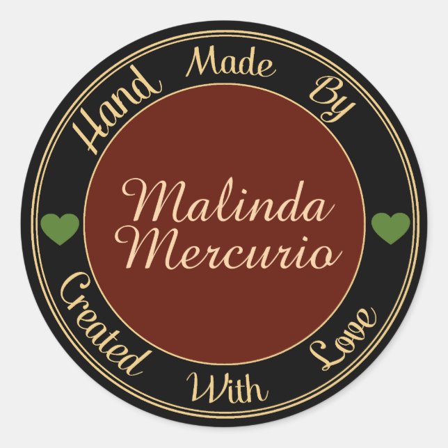 Redondo Mão feita por adesivo - SRF (Frente)