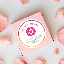 Redondo Marque Nós No Instagram Para Adesivo De Produto Co