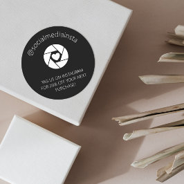 Redondo Marque Nós No Instagram Para Adesivo De Produto Co