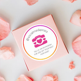 Redondo Marque-Nos No Instagram Para O Adesivo Do Produto 