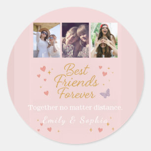 Redondo Melhores Amigos Para Sempre – Adesivo de Colagem d