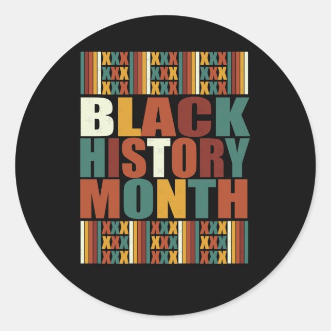 Redondo Mês da História Negra. Adesivo (Frente)