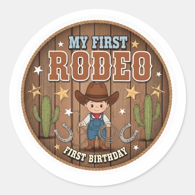 Redondo Meu primeiro adesivo de rodeio (Frente)
