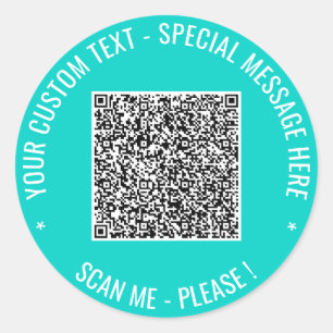 Redondo Modelo de Adesivo de Código QR com Texto Personali