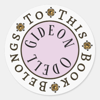 Redondo Modelo de adesivo "Este Livro Pertence A"