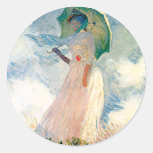 Redondo Monet Woman Com Um Adesivo De Parasol