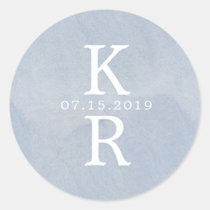 Redondo monograma em aquarela Adesivo de Monograma de Casa