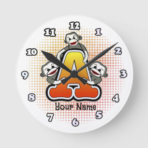 Redondo Monograma Um relógio de meia macaco