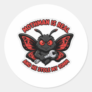 Redondo Mothman Roubou Meu Adesivo de 10mm