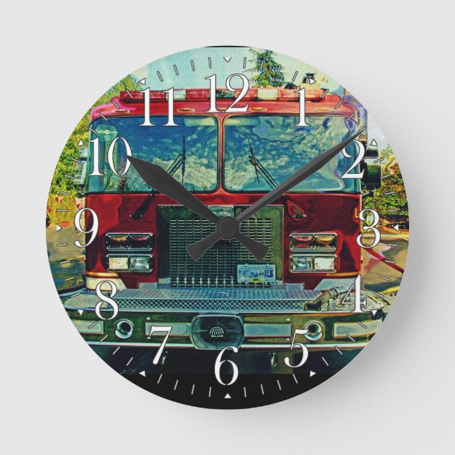 Redondo Motor De Fogo Que Participa De Um Relógio De Pared (Frente)