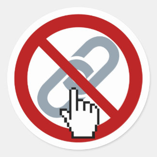 Redondo Não clicar no adesivo Links