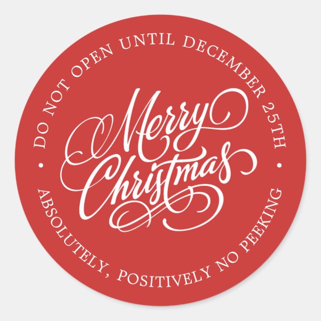 Redondo Não há adesivo de presente de feriado de pico (Frente)