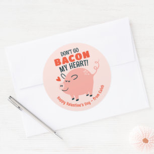 Redondo Não Vire Bacon Meu Coração Adesivo de Porco Fofo d