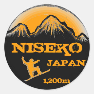 Redondo Niseko Japão - adesivo laranja de snowboard souven