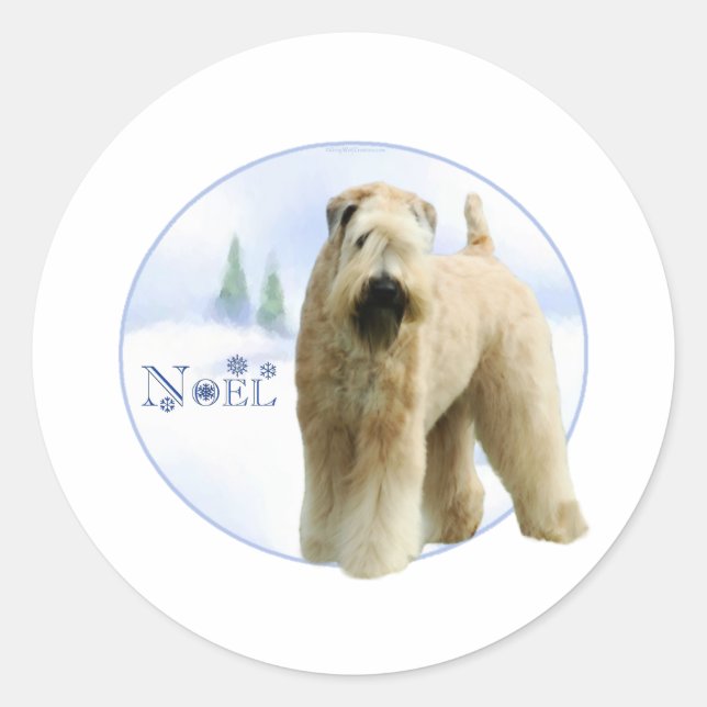 Redondo Noel de terrier com roda revestida macia - adesivo (Frente)