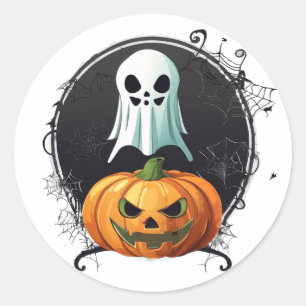 Redondo Noite Assustadora Adesivo de Halloween: Diversão A