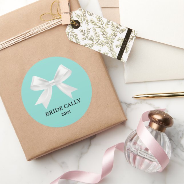 Redondo Noiva Tiara Azul Turquesa Festa Clássica Adesivo R (Presentear)