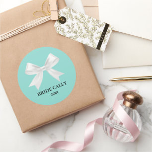 Redondo Noiva Tiara Azul Turquesa Festa Clássico Adesivo R