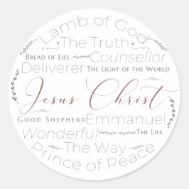 Redondo Nomes de Jesus Tipografia Adesivo