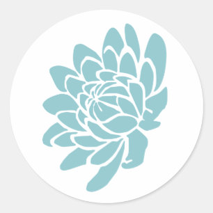 Redondo O Adesivo da Flor de Lotus (turquesa)