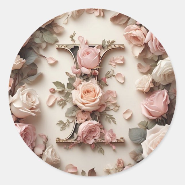 Redondo O adesivo da letra I (Frente)