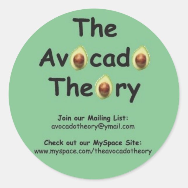 Redondo O adesivo da Teoria Avocado #1 (Frente)