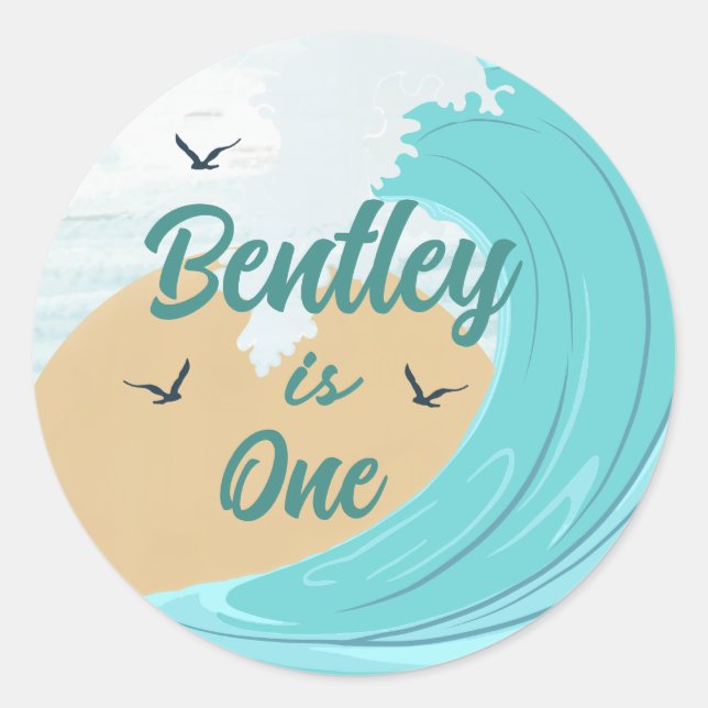 Redondo O adesivo de Cupcake de Onda Grande (Frente)