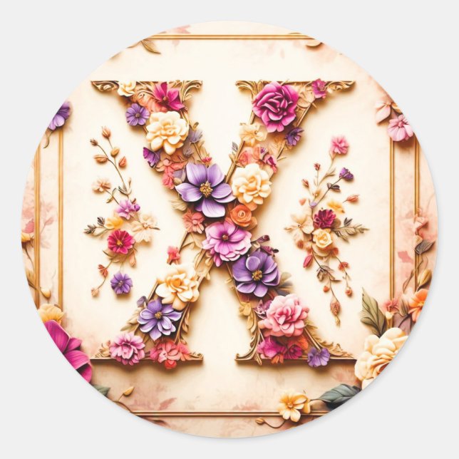 Redondo O adesivo de envelopes X com a letra (Frente)