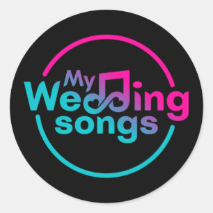 Redondo O adesivo do logotipo Minhas Canções de Casamento