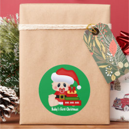 Redondo O adesivo do primeiro Natal do bebê