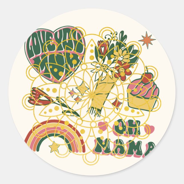 Redondo O adesivo ficou engraçado para o dia da mãe (Frente)