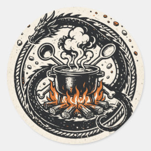 Redondo O adesivo O Cozinheiro e o Dragão — Pulp Emblem