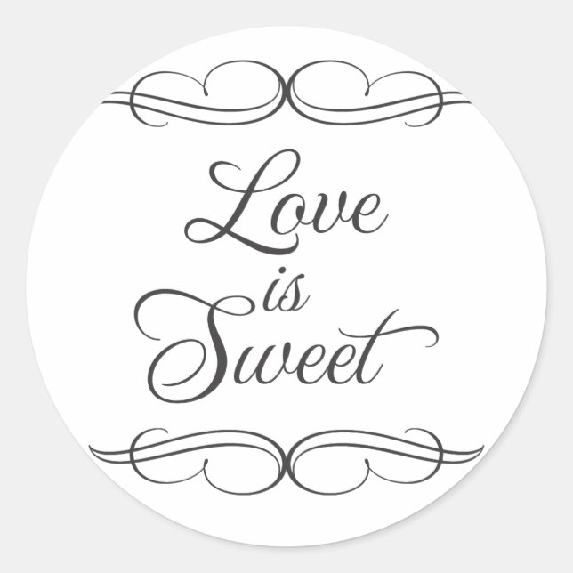 Redondo O amor clássico suave é o doce buffet adesivo (Frente)
