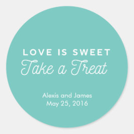 Redondo O amor é doce, pegue um adesivo