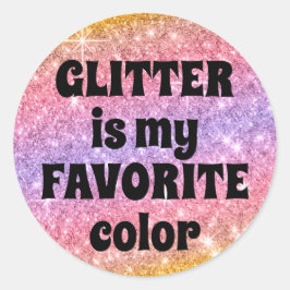 Redondo O brilho é o meu adesivo cor-de-rosa brilhante fav