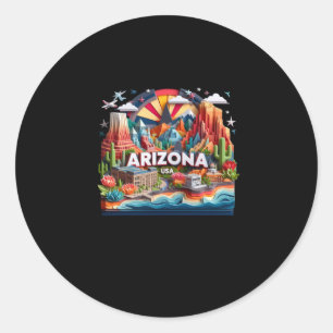 Redondo O Estado Da Arizona No Adesivo Dos Eua