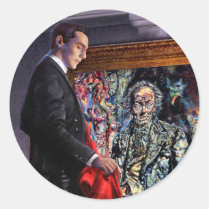 Redondo O Quadro de Dorian Gray Adesivo de Terror Gótico