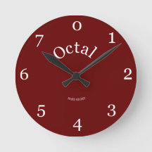 O relógio octal vive a sua vida na base 8 vermelha