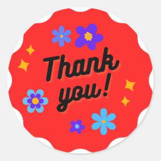 Redondo Obrigado, clássico adesivo redondo.