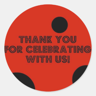 Redondo obrigado de ladybug, seu adesivo