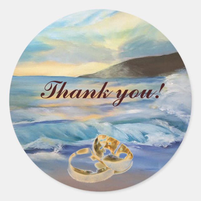 Redondo obrigado do pôr do sol seu adesivo (Frente)