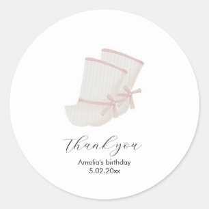 Redondo Obrigado Doljanchi cor-de-rosa, seu adesivo